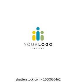 simple teamwork people vector logo design template. eps10