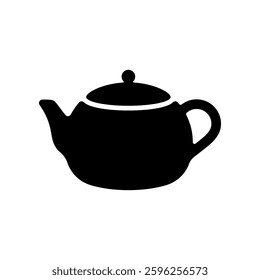Simple teapot icon isolated on white background.