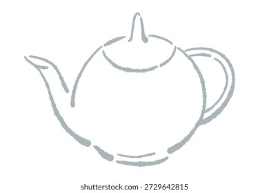 Simple Teapot Line Art Vector Illustration