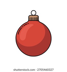 Ilustración vectorial de adorno de Navidades de lágrima simple con forma clásica y tapa metálica para proyectos de diseño estacionales festivos