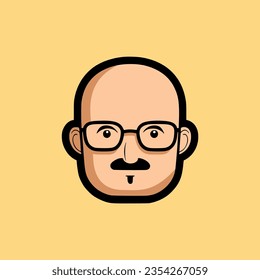 diseño de la plantilla de ilustración del vector del logotipo de calvo de tecnología simple