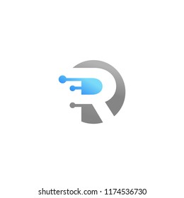 Simple tech logo for branding identity. Vector image.