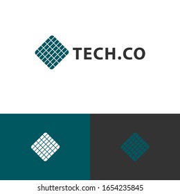 Simple tech logo design concept. Data logomark illustration. Can representing coding, fintech, vpn, program.