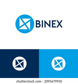 Simple tech logo design concept. Tech company brand logomark illustration. Can representing finance, data, matrix.