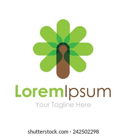 Simple tech tree nature bussines logo element icon 