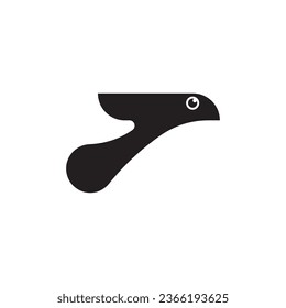 simple techno bird or animal logo icon design.