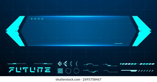 Caixa de tecnologia simples ou título de texto explicativo futurista. Ilustração vetorial