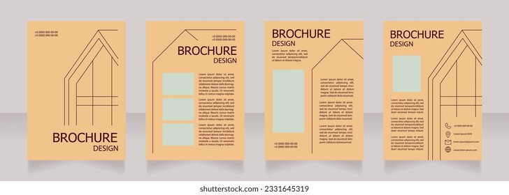 Simple technology to build house blank brochure design. Template set with copy space for text. Premade corporate reports collection. Editable 4 paper pages. Tahoma, Myriad Pro fonts used