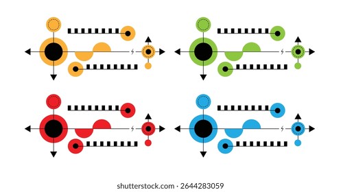 Simple Technology and Electricity Connection Scheme Abstract. Graphic design elements and resources vector art