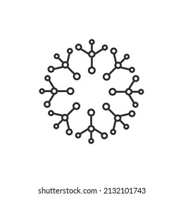 Simple Technology Line Art Snowflake Pattern Design