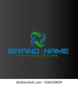 Simple technology logo with an easy and attractive design
