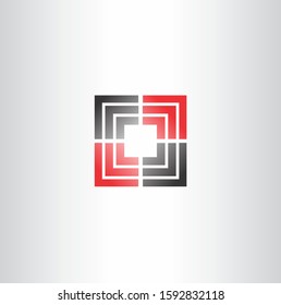 Simple technology square design. Line creative symbol.
