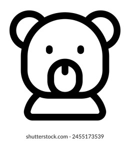 Icono de osito de peluche simple. El ícono se puede usar para Sitios web, Plantillas impresas, Plantillas de presentación, ilustraciones, etc