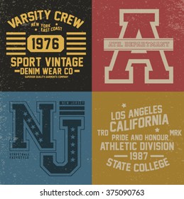 simple tee print designs with college typo