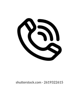 Simple telephone icon representing communication technology for web designs and applications.