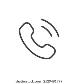 Icono simple del receptor telefónico que simboliza las llamadas o la comunicación.