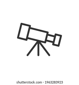 Simple telescope line icon. Premium symbol in stroke style. Design of telescope icon. Vector illustration.