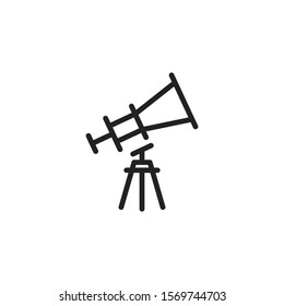 Simple telescope line icon. Stroke pictogram. Vector illustration isolated on a white background. Premium quality symbol. Vector sign for mobile app and web sites.
