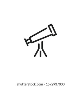 Simple telescope line icon. Stroke pictogram. Vector illustration isolated on a white background. Premium quality symbol. Vector sign for mobile app and web sites.