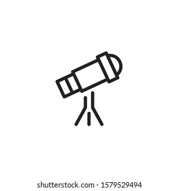 Simple telescope line icon. Stroke pictogram. Vector illustration isolated on a white background. Premium quality symbol. Vector sign for mobile app and web sites.