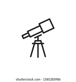 Simple telescope line icon. Stroke pictogram. Vector illustration isolated on a white background. Premium quality symbol. Vector sign for mobile app and web sites.