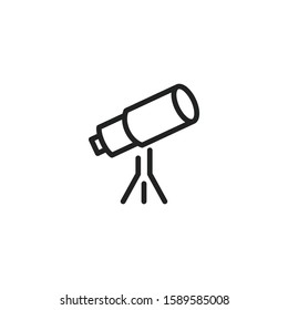 Simple telescope line icon. Stroke pictogram. Vector illustration isolated on a white background. Premium quality symbol. Vector sign for mobile app and web sites.