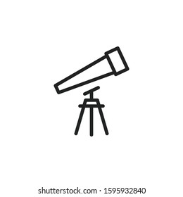 Simple telescope line icon. Stroke pictogram. Vector illustration isolated on a white background. Premium quality symbol. Vector sign for mobile app and web sites.