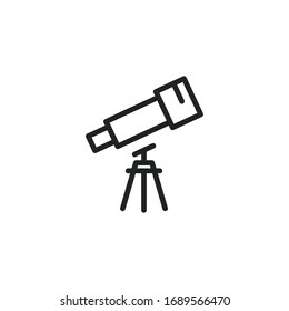 Simple telescope line icon. Stroke pictogram. Vector illustration isolated on a white background. Premium quality symbol. Vector sign for mobile app and web sites.