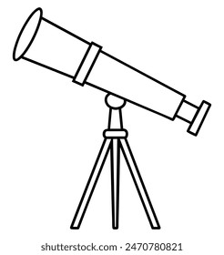 Simple telescope outline isolated icon. Vector illustration