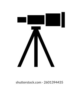 Simple telescope silhouette icon. Vector.
