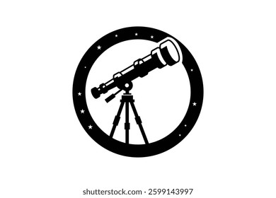 simple telescope silhouettes vector with a clean white background