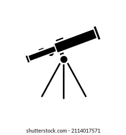 Simple telescope vector black color flat design isolated