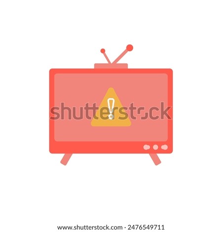 Simple television flat icon for your design. Tv line icon. Tv error