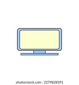 simple television illustration with white background