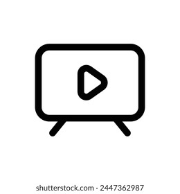 Simple Television line icon isolated on a white background