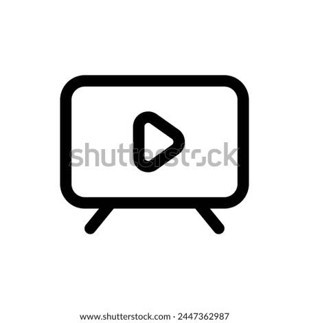 Simple Television line icon isolated on a white background