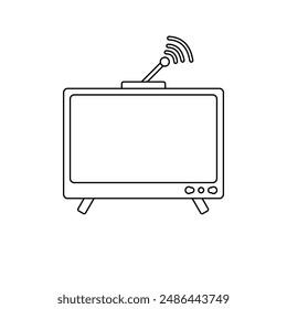 Simple television line icon for your design. Tv line icon