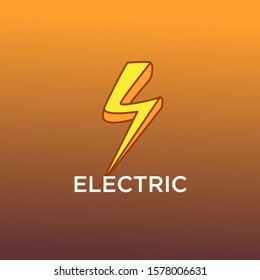 simple tellow electric logo vector