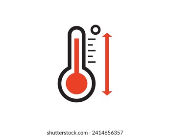 Simple temperature icon vector, thermometer logo icon vector eps.