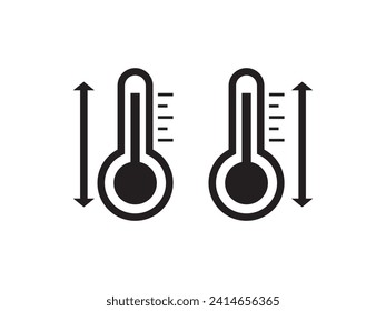 Simple temperature icon vector, thermometer logo icon vector eps.