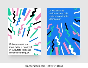 Modelo simples com linhas geométricas abstratas em direção a uma mensagem. Quadro para sua mensagem. Layout para folheto, cartaz ou capa.