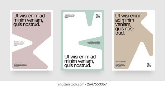 Simple template with abstract geometric shapes. Frame for your message or photo. Layout for flyer, poster or cover.