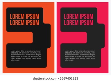 Modelo simples com formas geométricas abstratas. Layout para folheto, cartaz ou capa. Modelos abstratos modernos de panfletos. Formas geométricas coloridas e layouts mínimos de pôster. Modelo de mídia social moderno.
