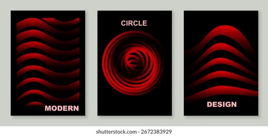 Einfache Vorlage mit abstrakten geometrischen Formen. Farbverlauf auf dunklem Hintergrund. Layout für Flyer, Banner, Poster oder Cover