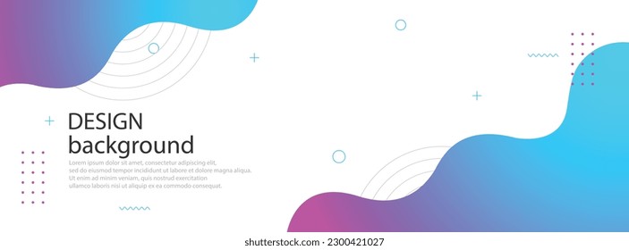 Simple template banner with gradient color. Design with liquid shape. 	
