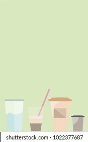 Simple template with cups of drinks