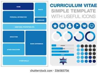 Simple Template Of Curriculum Vitae With Useful Icons