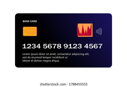 Plantilla simple de tarjeta de crédito azul oscuro