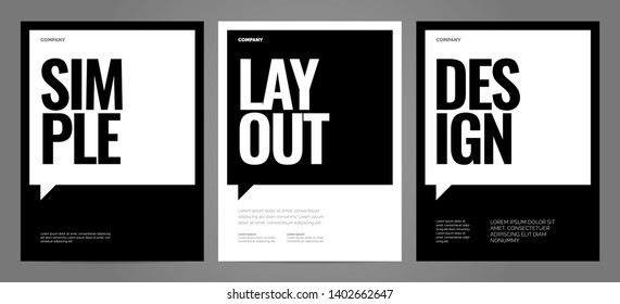 Simple template design with typography for poster, flyer or cover.