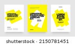 Simple template design with yellow highlighter marker for poster, flyer or cover.
